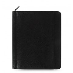 Nappa Leather Zip iPad 2/3/4 Tablet Case - Black 